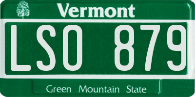 VT license plate LSO879