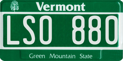 VT license plate LSO880