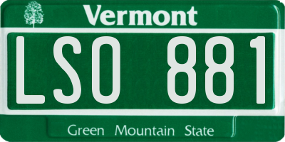 VT license plate LSO881
