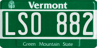 VT license plate LSO882