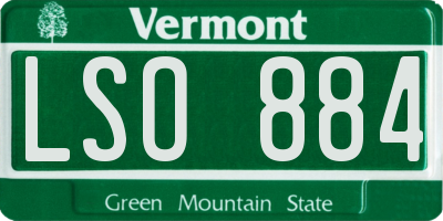 VT license plate LSO884