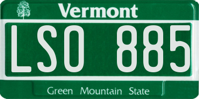 VT license plate LSO885