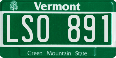 VT license plate LSO891