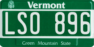 VT license plate LSO896
