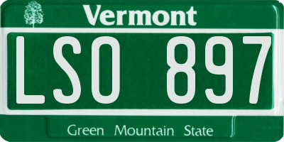 VT license plate LSO897