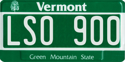 VT license plate LSO900