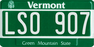 VT license plate LSO907
