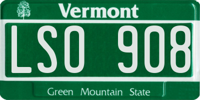 VT license plate LSO908