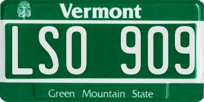 VT license plate LSO909