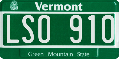 VT license plate LSO910