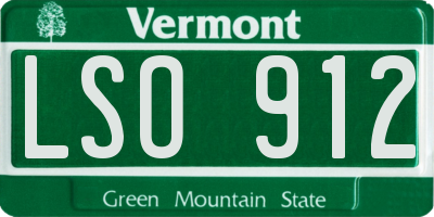 VT license plate LSO912