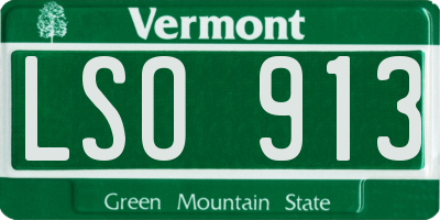 VT license plate LSO913