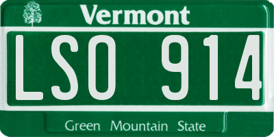 VT license plate LSO914