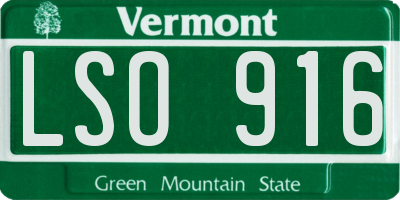 VT license plate LSO916