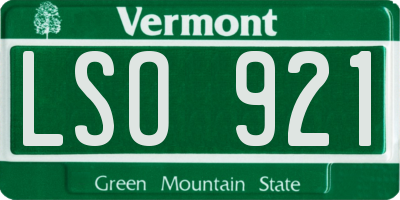 VT license plate LSO921