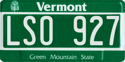 VT license plate LSO927