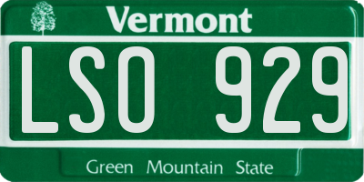 VT license plate LSO929