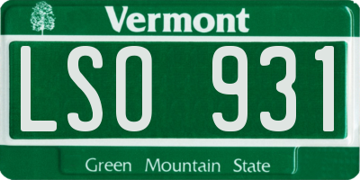 VT license plate LSO931