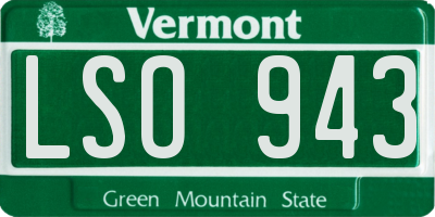 VT license plate LSO943