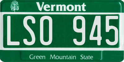 VT license plate LSO945
