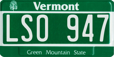 VT license plate LSO947