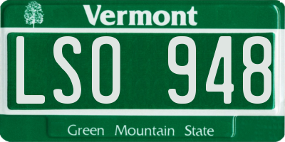 VT license plate LSO948