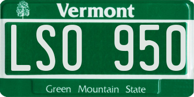 VT license plate LSO950