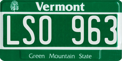 VT license plate LSO963