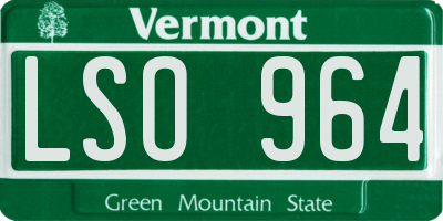 VT license plate LSO964