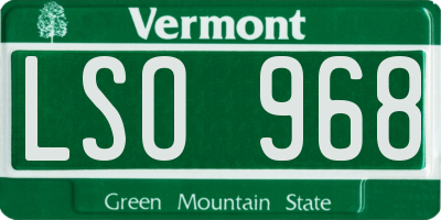 VT license plate LSO968