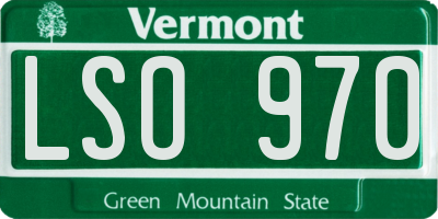 VT license plate LSO970