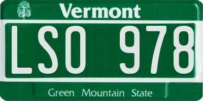 VT license plate LSO978