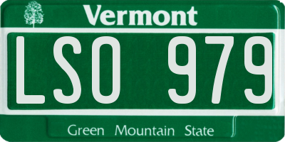 VT license plate LSO979