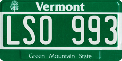 VT license plate LSO993