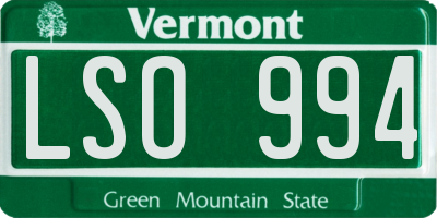 VT license plate LSO994