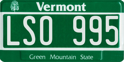 VT license plate LSO995