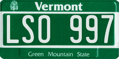 VT license plate LSO997