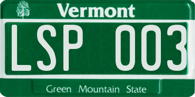 VT license plate LSP003