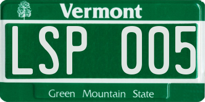 VT license plate LSP005