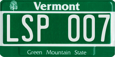 VT license plate LSP007