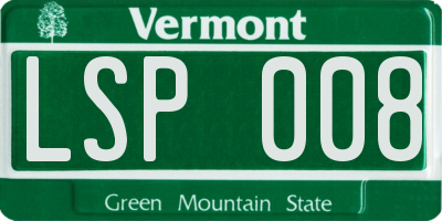 VT license plate LSP008