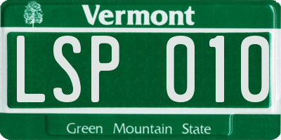 VT license plate LSP010