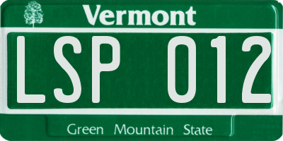 VT license plate LSP012
