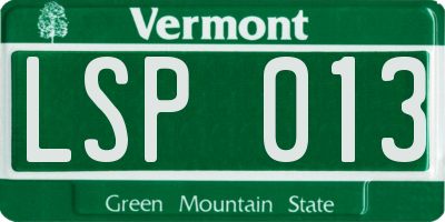 VT license plate LSP013