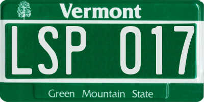VT license plate LSP017