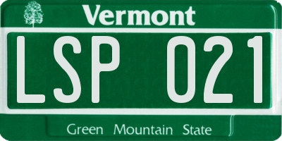 VT license plate LSP021