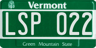 VT license plate LSP022