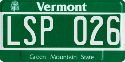 VT license plate LSP026