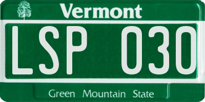 VT license plate LSP030