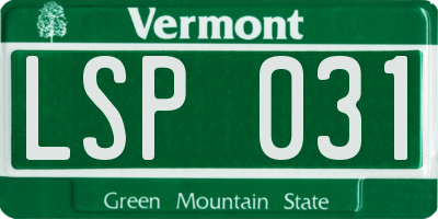 VT license plate LSP031